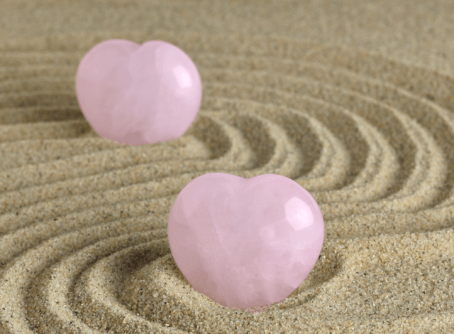 rose quartz zen hearts